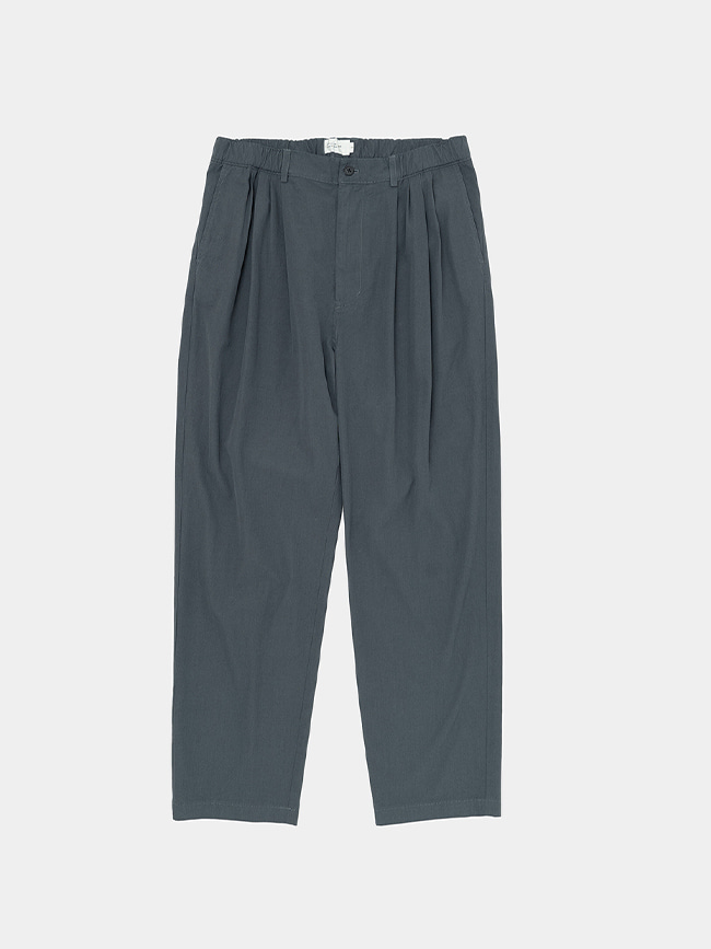 스틸바이핸드_ Garment-dye 4 tuck pants [BLUE GREY]