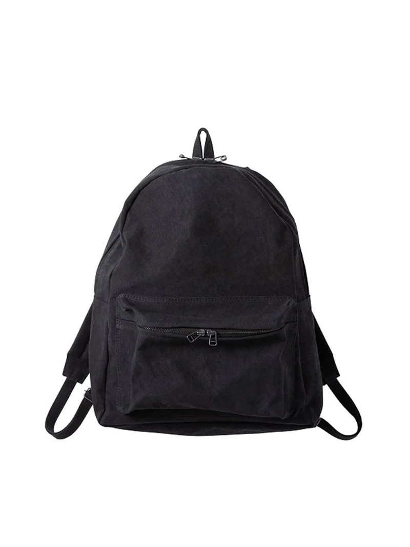 아미아칼바_ Washed camvas backpack (M) [Black]