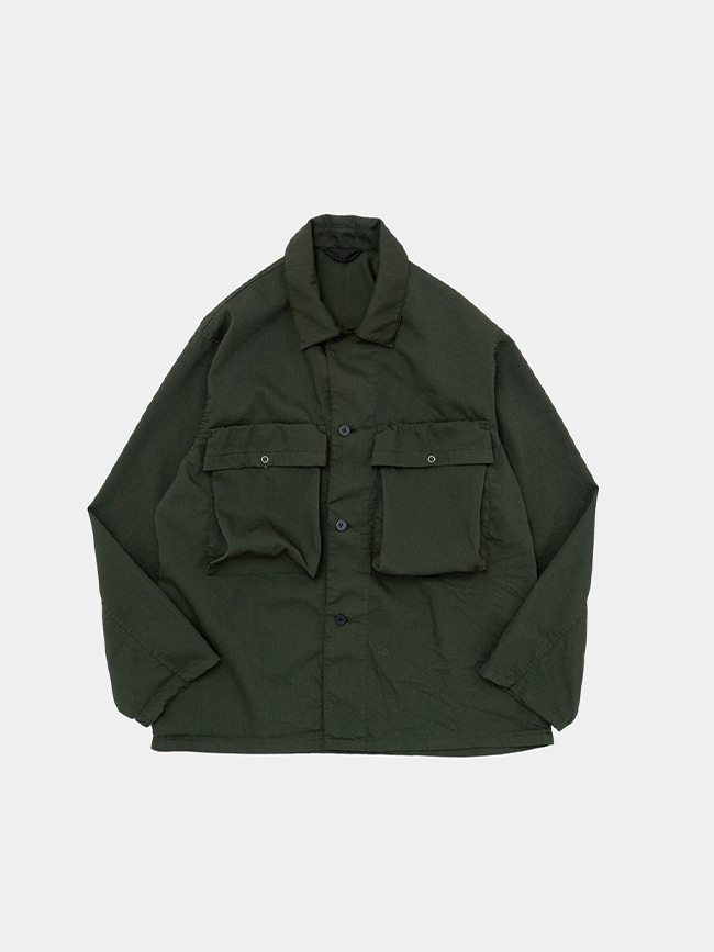 스틸바이핸드_ Garment-dye shirt jacket [DARK OLIVE]