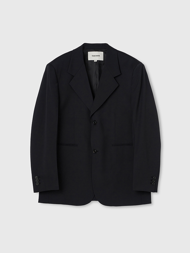 토니웩_  Tropical Wool Relaxed Tailored Jacket (SUMMER EXCLUSIVE) [Black]