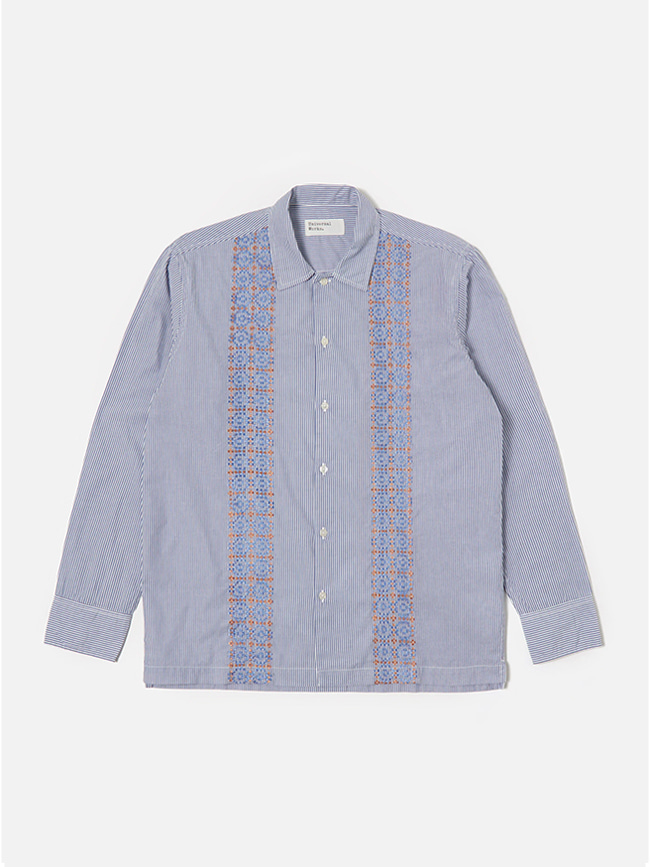 유니버셜웍스_ Embroided Classic Shirt  [Blue]