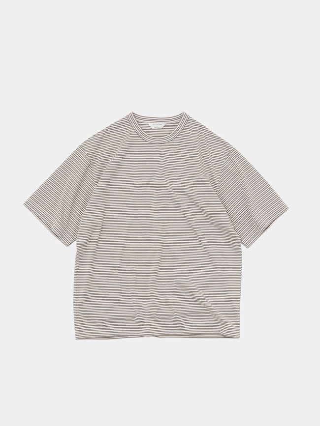 스틸바이핸드_ Striped t-shirt [BEIGE/WHITE]