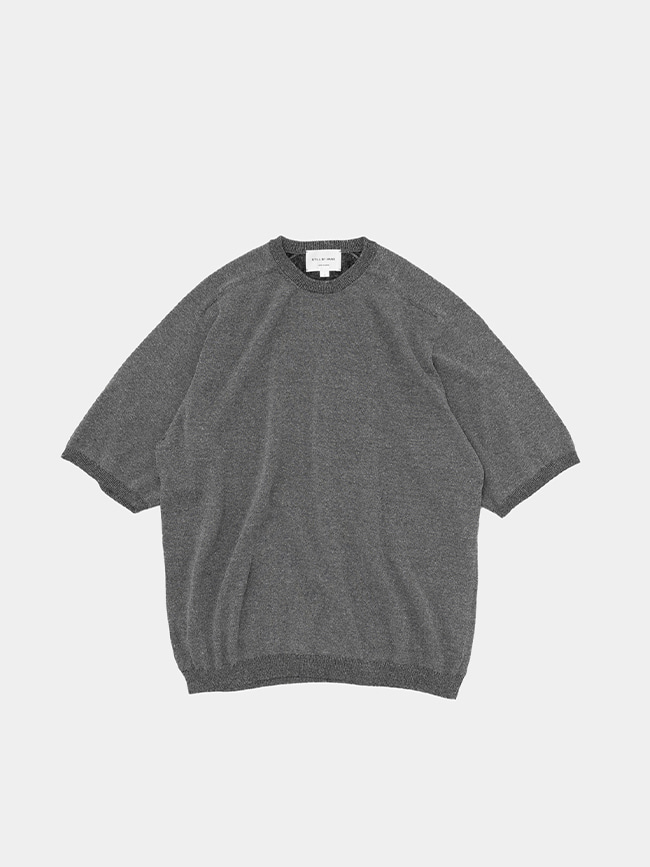 스틸바이핸드_ Melange knit t-shirt [GREY]