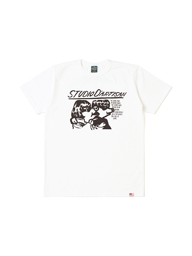 스튜디오 다치산_ 8144A USA Cotton Printed T-shirt [White]