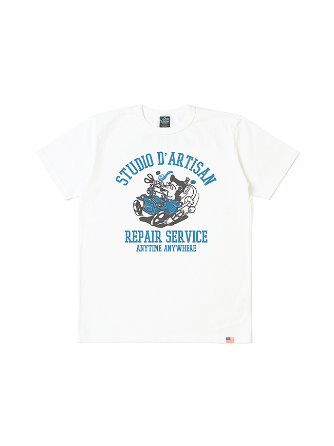 스튜디오 다치산 _ 8143B USA Cotton Printed T-shirt [White]