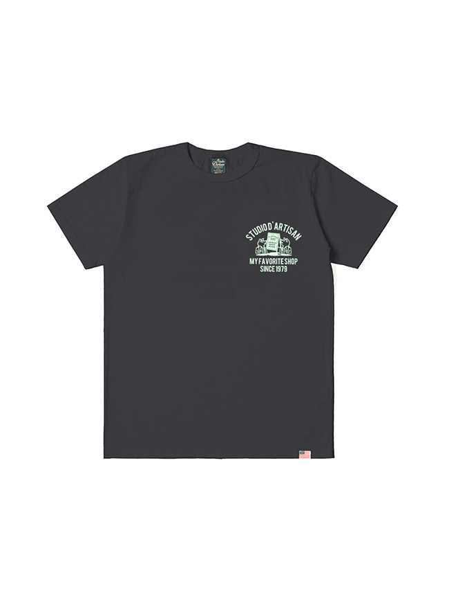 스튜디오 다치산 _ 8143A USA Cotton Printed T-shirt [Black]